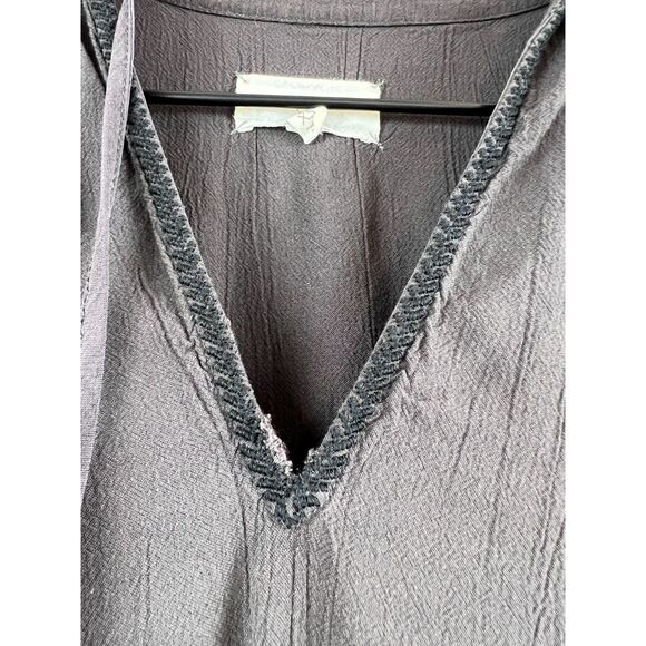 Lou & Grey Women's Gray Faded Black V Neck Flowy Swing Sleeveless Dress Size XS - Picture 2 of 10